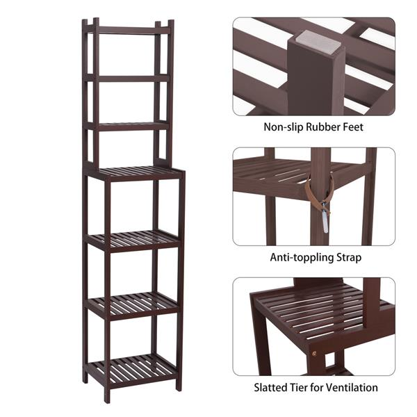 Removable Bamboo Shelf Storage Rack Holder