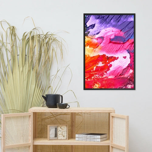 Rainbow Waves Framed poster